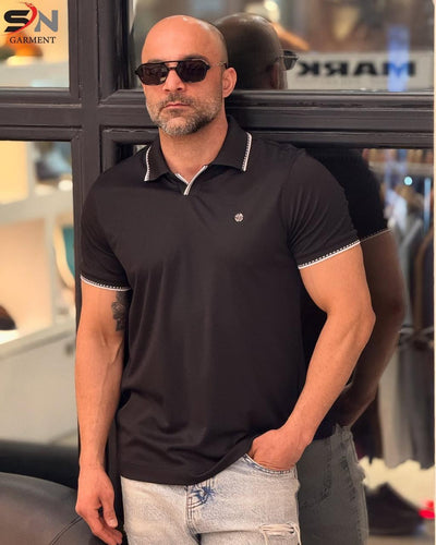 V Collor front  Embroidery polo